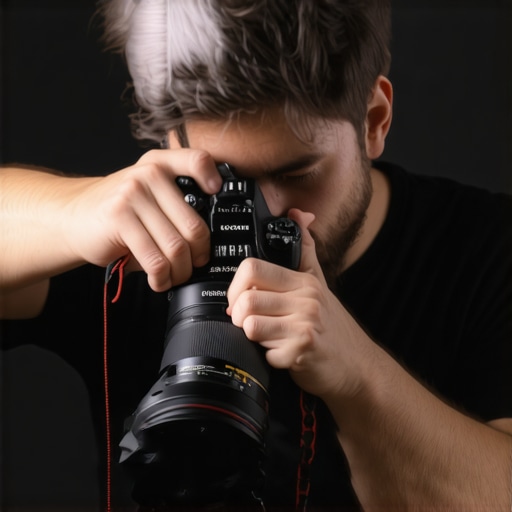 Professional filmmaker adjusting a cine zoom lens on a camera during filming.