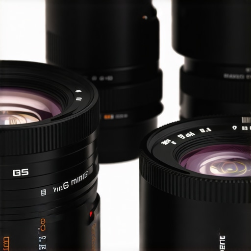 Close-up of vintage lenses attached to modern adapters, illustrating compatibility and creative use