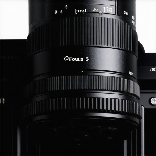 A professional cine lens tightly mounted on a cinema camera rig, emphasizing stability for 24K film production.