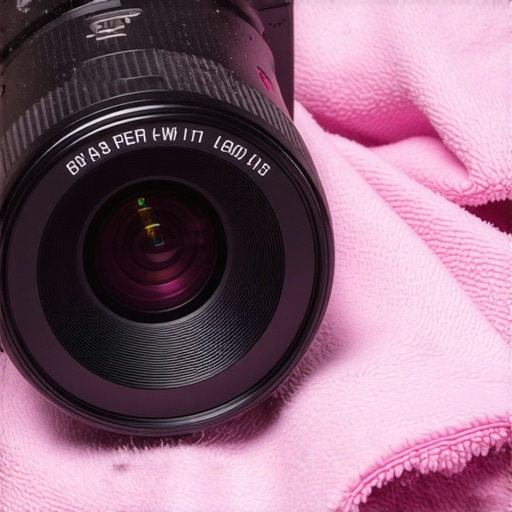 A technician cleaning a professional camera lens with a microfiber cloth, highlighting careful maintenance